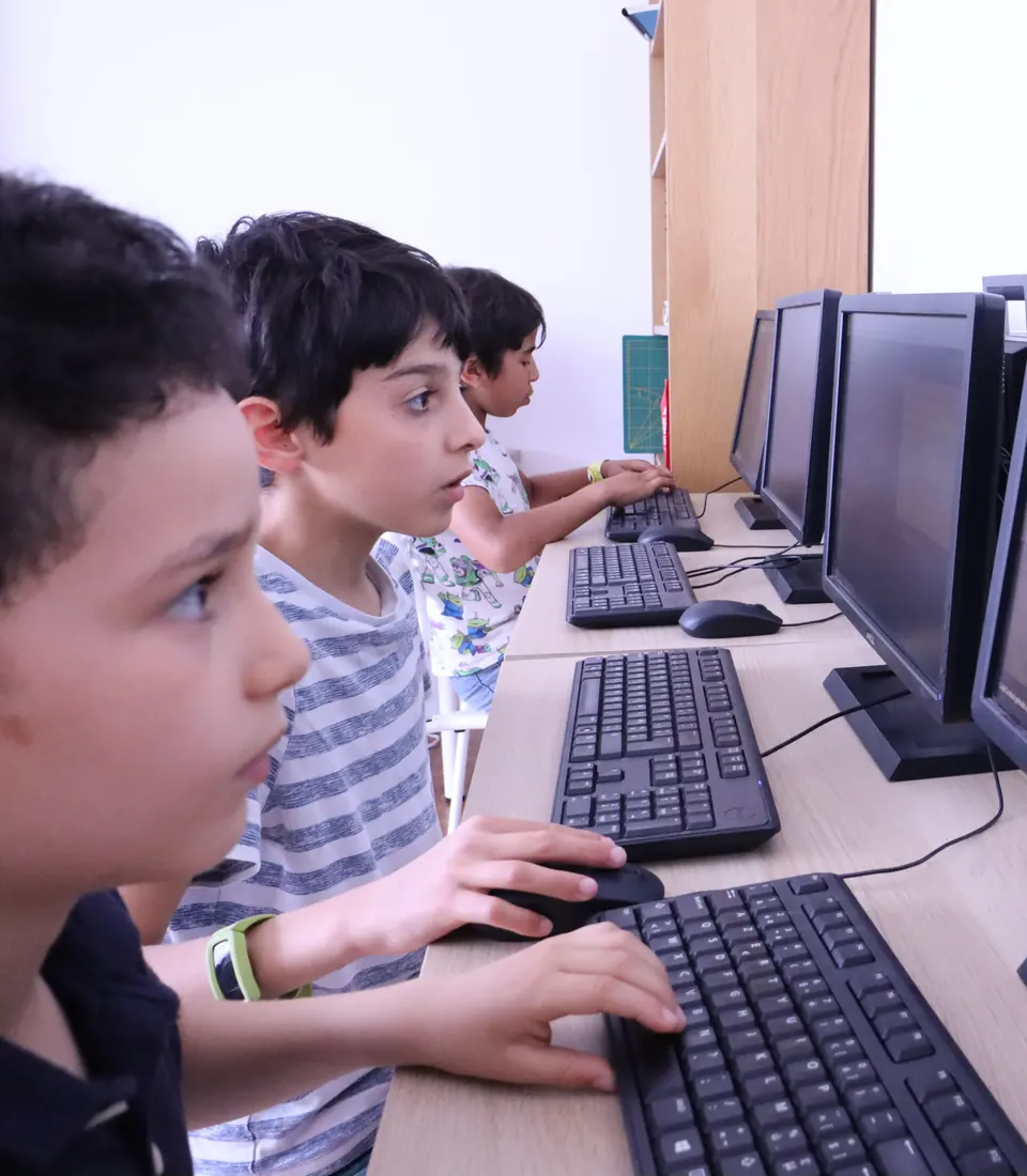 Focused children learning